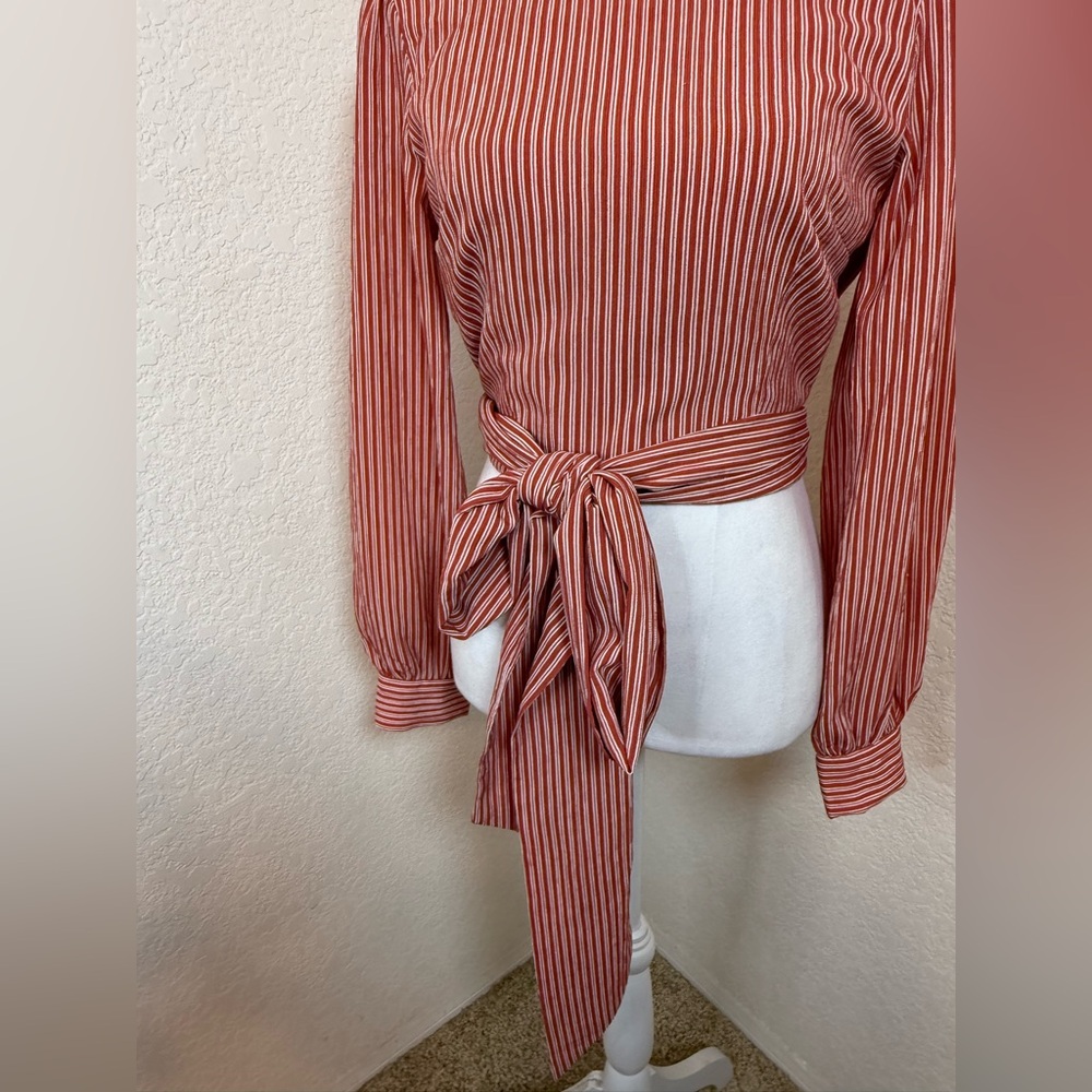 Chriselle X‎ J.O.A Patina Stripe Wrap Top S - Picture 7 of 12